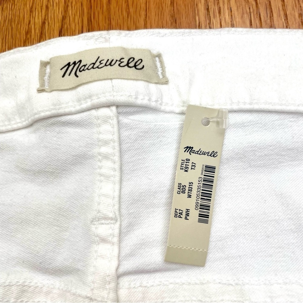 MADEWELL 10” High-Rise Skinny 37 T Tall white denim jeans NWT - Picture 11 of 16